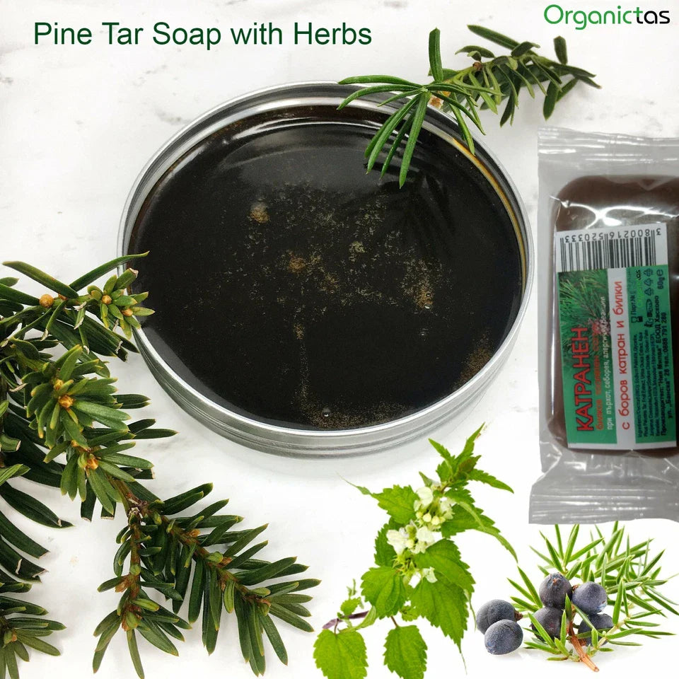 3 x PINE TAR & HERBS Soap Anti-Fungal,Anti-Bacterial,Anti-Inflammatory 60g Milva