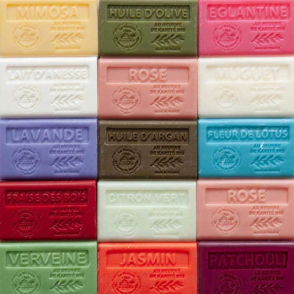 FRENCH SOAP, SAVON DE MARSEILLE 60G, WIDE RANGE OF NATURAL ORGANIC SHEA BUTTER