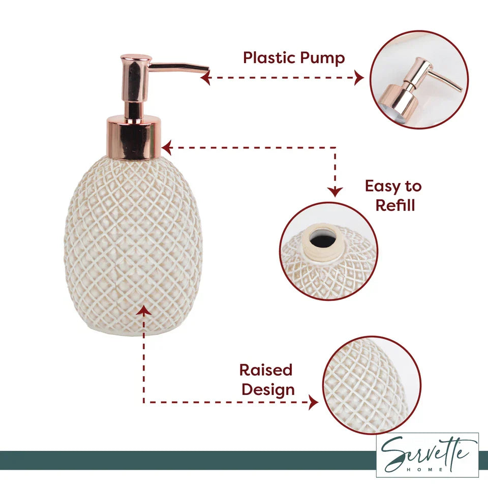Hand Soap Dispenser, Ceramic Liquid Soap Dispenser with Gold Pump