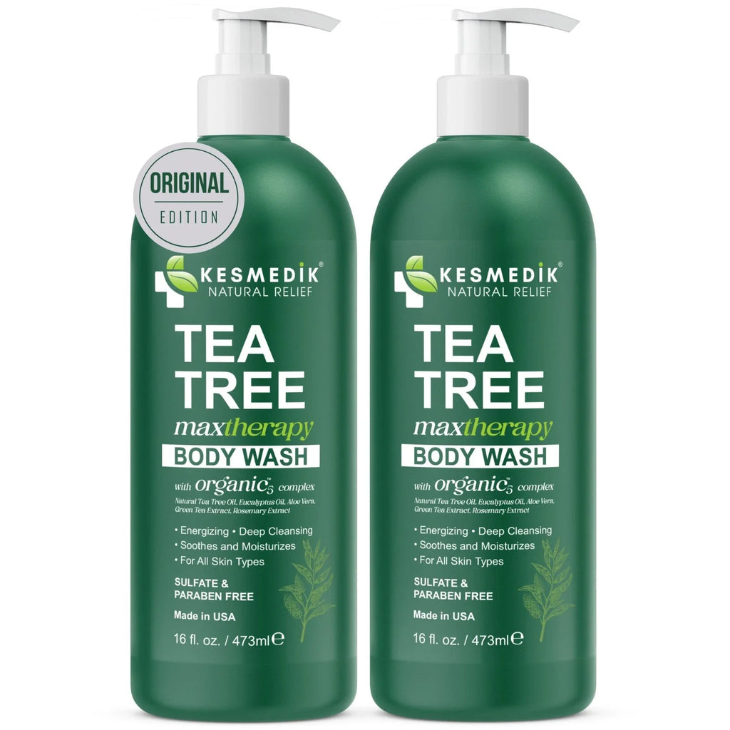 Kesmedik Tea Tree Body Wash, Holistic Antifungal & Antibacterial Body Wash - 2PK
